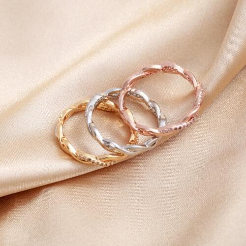 Wedding Ring For Women Girls Simple Classical color Mini Crystal Brass Rose Gold Color Rings Fashion Jewelry Accessories