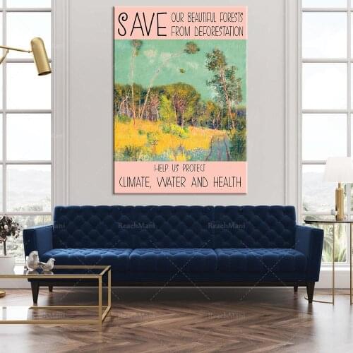 Climate Change Poster Save Our Forests Climate Change Art