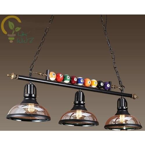 Nordic Retro Industrial Wind Pendant Lights Restaurant Bar Cafe Hanging Lamp Creative Glass Pool Table Pendant Lamp Decorate Lum