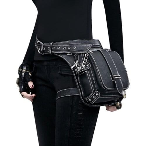 Gothic Women Waist Bag Motorcycle Drop Leg Bag Hip Bum Belt Fanny Pack Men Holster Bag Steampunk Rock Messenger Crossbody Bags