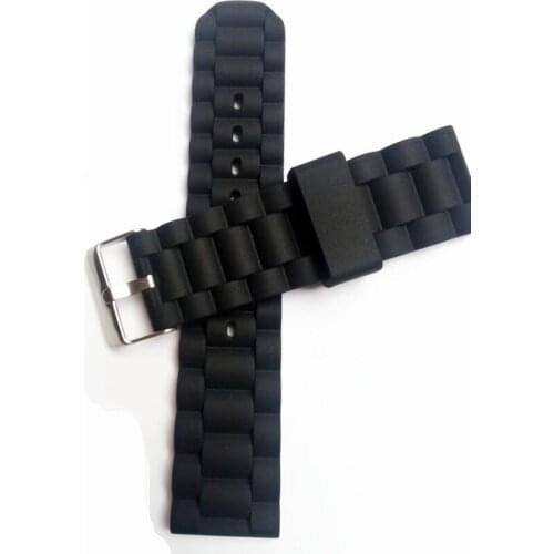 16mm 20mm 24mm Strap Waterproof Silicone Rubber WatchBand Bracelet Pin Clasp / Buckle Stripes Watchband And Tool