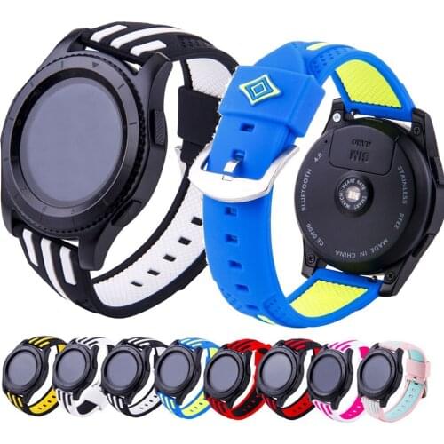 22MM Sport Silicone Watch Strap For Samsung Gear S3 Frontier Classic / Galaxy Watch 46mm smart Watchband Printing Pattern straps