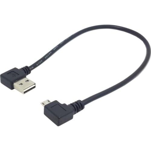 20CM Reversible Left Right Angled USB 2.0 Male to 90 degree Right Angled Micro USB 5Pin Male Cable for Mobile phone & tablet