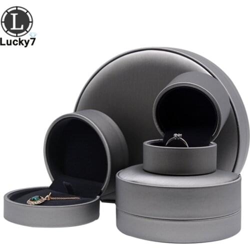Jewelry Box Semicircular Ring Box Pendant Box Brushed Pu Leather Bracelet Necklace Box For Ring Display Jewelry Case Ring Holder