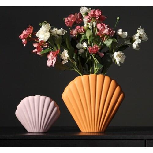 Nordic art shell vase creative ceramic decoration modern minimalist home decoration decoration vase for wedding decoration