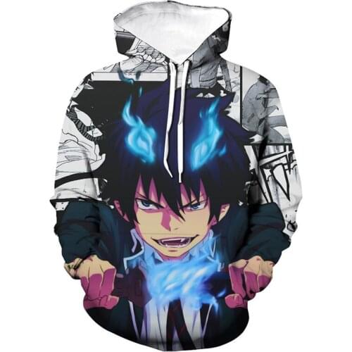 Blue Exorcist 3D Printed Hoodies Men Women Casual Hooded Sweatshirt Cosplay Pullover Anime Style Fashion Hip Hop Hoodie Unisex