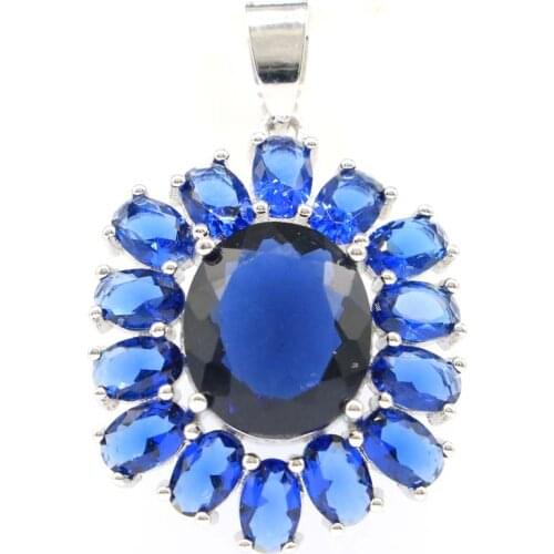 36x24mm Unique Designed Created Pink Kunzite Tanzanite for Man Fine Jewelry Hot Pick Silver Pendant