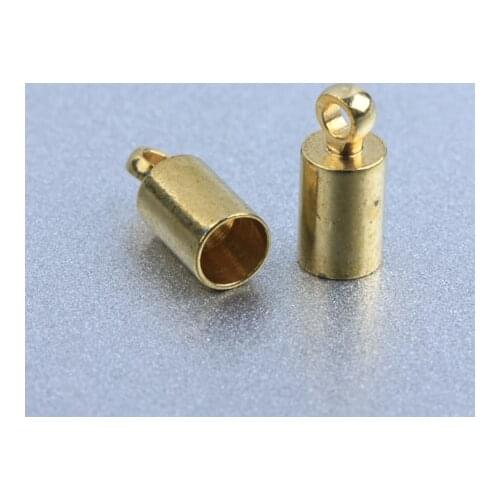 Jewelry findings Raw Brass end cap crimp beads cap end beads End caps for laether cord 3.5*8mm