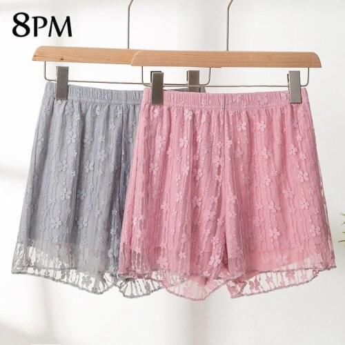 Women Safety Shorts New Summer Lace Shorts Embroidery Shorts Street Wear Sexy Girls Baggy Shorts Loose Sleep Bottoms ouc1099