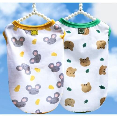 Pet Dog Vest Summer Cool Dog Clothes Cartoon Animals Cute Dog Clothing For Puppy Breathable Vest Yorkshire Chihuahua Costume