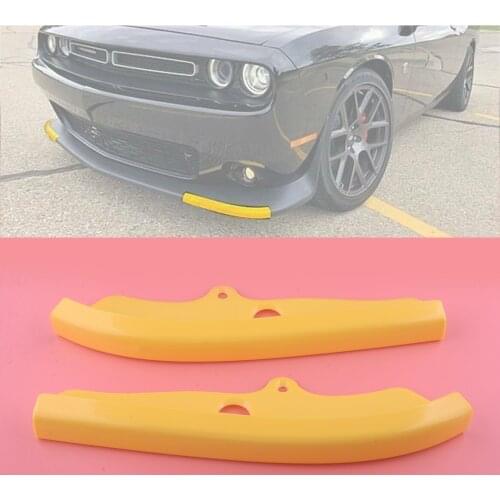 1 Pair Yellow Car Front Bumper Lip Spoiler Splitter Protector Fit for Dodge Challenger R/T Scat Pack 2015 2016 2017 2018-2020