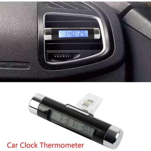 1PC Car LCD Digital Thermometer Car Dashboard Desk Date Time Calendar Clock LED Alarm Clock Display Function Clocks Авто