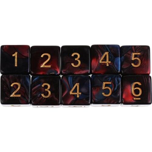 10pcs 6 Sided Dice D6 Polyhedral Dice for High quality