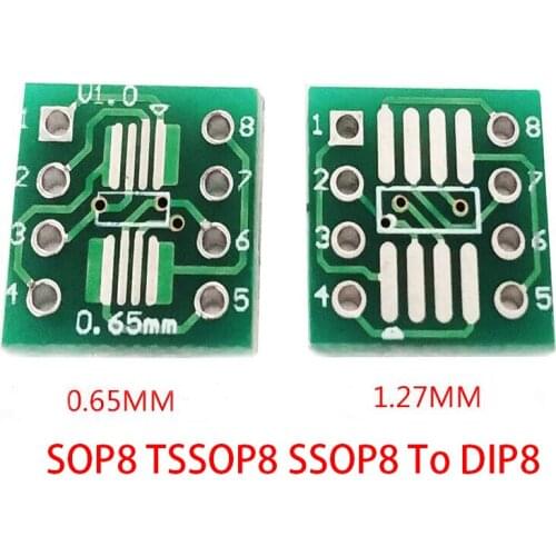 100PCS SOP8 TSSOP8 SSOP8 To DIP8 Transfer Board DIP Pin Board Pitch Adapter