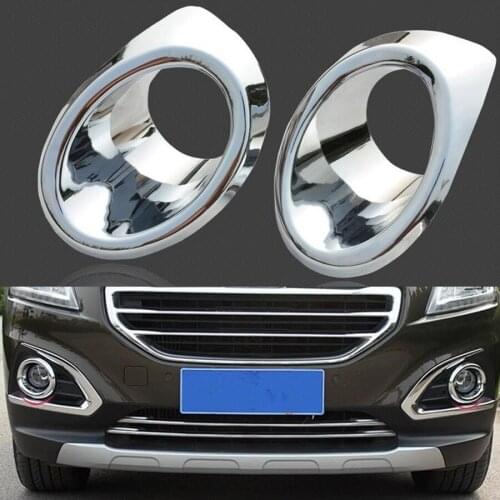 2Pcs Auto Car Front Fog Light Lamp Trim Car-styling Car-covers Bezel Chromium Styling For Peugeot 3008 2013 2014 2015