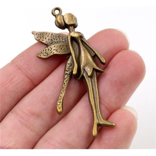 5pcs Charms Angel Girl 58x22mm Antique Making Pendant fit,Vintage Tibetan Bronze Silver color,DIY Handmade Jewelry