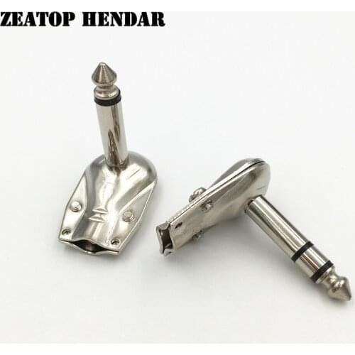 50Pcs Right Angle 6.35mm 2 3 Pole Mono Stereo Jack Plug 6.35 Pancake 1/4 inch for Guitar Phono Connector