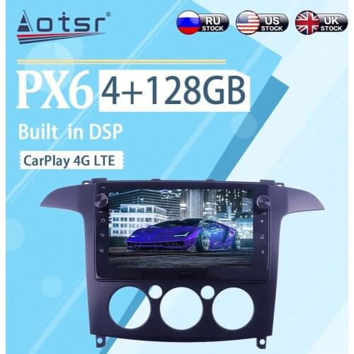 4+128GB For Ford S-Max 2006 - 2008 Android 10 BT WIFI Wireless Carplay Car Multimedia Radio Player GPS Navigation Stereo