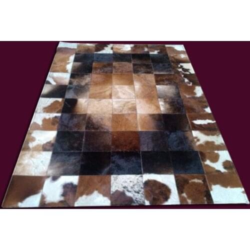 Free shipping 1 piece via DHL 100% natural cowhide leather felt rug