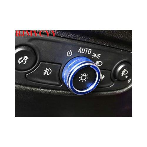 BJMYCYY 1PCS Automobile headlight switch knob metal decoration for Chevrolet Equinox 2017 2018