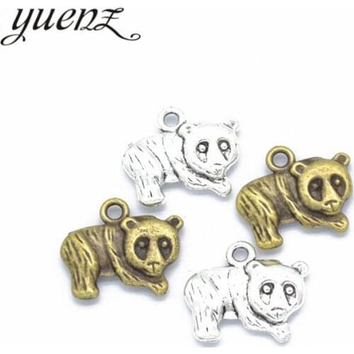 YuenZ 15 pcs Antique Alloy Panda Charm Pendant Bracelets Necklace Jewelry Findings Accessories Making Craft DIY 17*15mm D9261