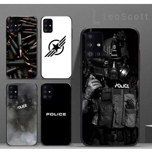 Police Symbol Phone Case For Samsung A32 A51 A52 A71 A50 A12 A21S S10 S20 S21 Plus Fe Ultra