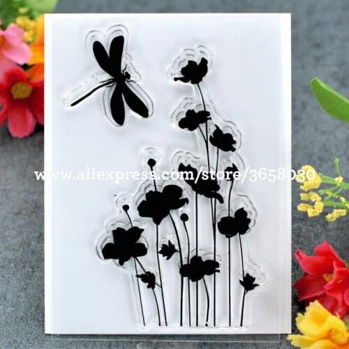 Flowers Butterfly Scrapbook DIY photo cards rubber stamp clear stamp transparent stamp 10.5x7.5cm 80712216