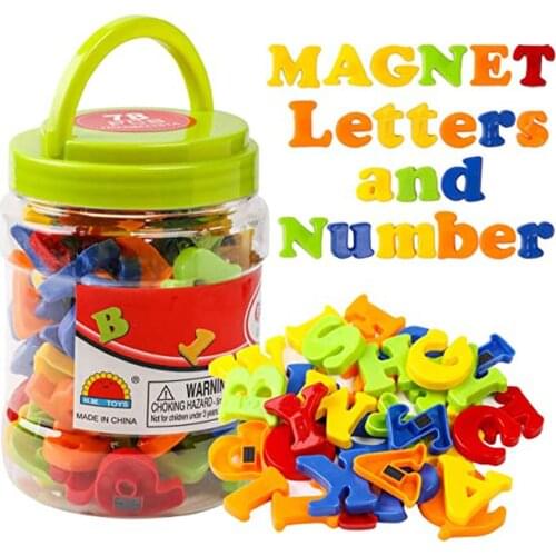 78Pcs Fridge Magnets for Kids English Alphabet Letters and Numbers Refrigerator Magnets Educational Toys Gifts Home Decor