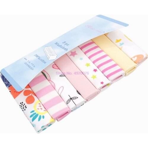 DHL 100set 8Pcs/set Newborn Baby Towel Washcloth Bathing Feeding Wipe baby handkerchief face small towels