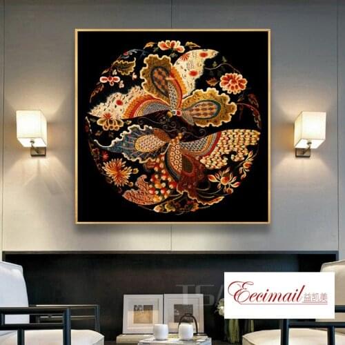 EECAMAIL New Chinese style Classical Phoenix Diamond Painting Full Diamond Phoenix Cross Stitch Bedroom Bedside Porch Living