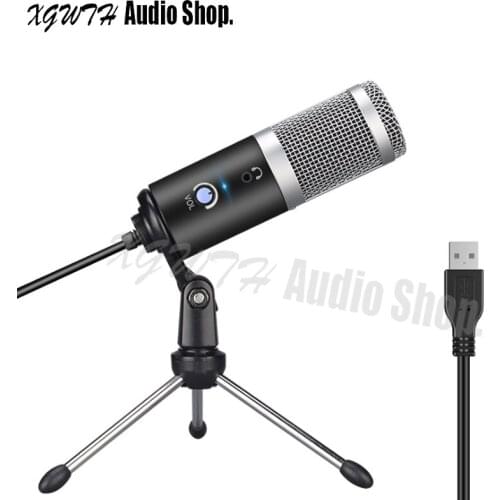 USB Monitor Condenser Audio Microphone Supercardioid Mic For Laptop MAC Or Windows Studio Recording Vocals Voice Over