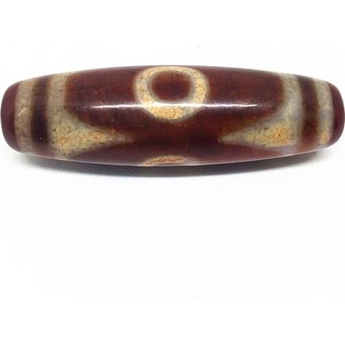 Red Natural Chalcedony Three Eyes 15mm*55mm Pendant Powerful Amulet Tibetan Dzi Beads Loosing Beads Free Shipping