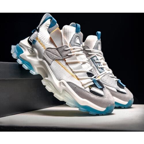 New High Quality White Casual Sneaker Men Trainers Mesh Breathable Designer Men Casual Shoes Soft Chunky Sneakers Men chaussure