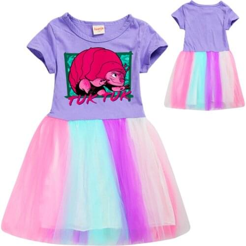 Girls Summer Princess Dress Girls RAYA AND THE LAST DRAGON Costumes Children Clothes Kids Cotton Mesh Patchwork Vestidos