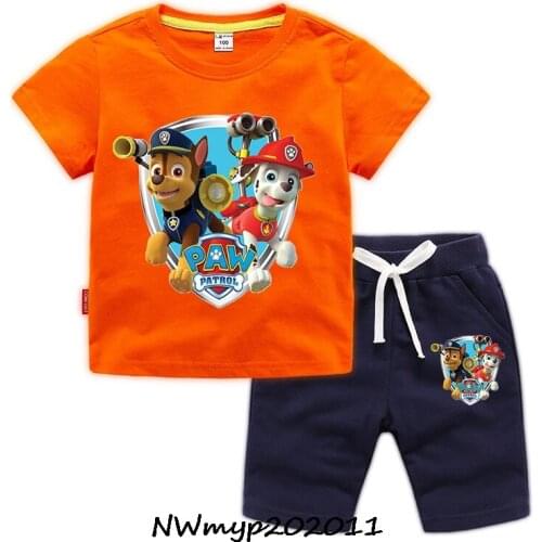 PAW PATROL Summer Kids Clothes Suits Toddler Girls Sets Top+shorts 2pcs Sets Sports Suit Casual Baby Sets Boys Clothes