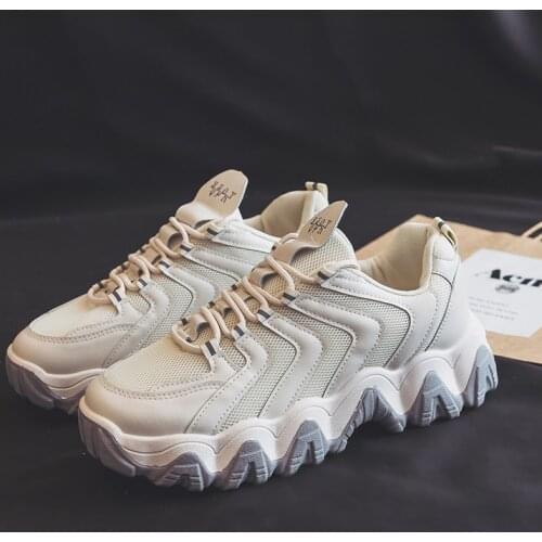 Similarfree Summer Mens Shoes Men Sports Leisure Running Shoes Korean Trend Platform Running Shoes Breathable Lace-Up Shoes