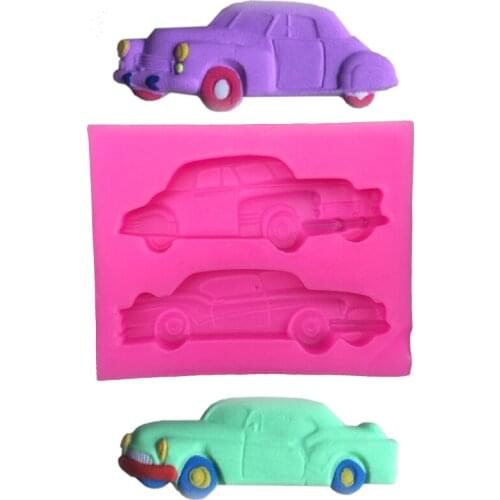 Cartoon car Shaped DIY fondant cake silicone moulds chocolate accessories cupcake decoration kitchen Baking tools FT-0061