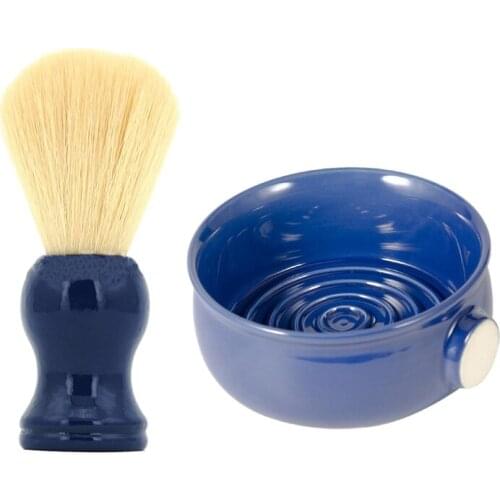 Mens Shaving Set Shaving Soap Cream Bowl Shaving Brush Ceramic Shaving Bowl for Men Grooming Tool