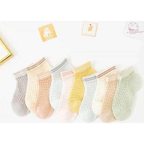 10 Pairs Baby Socks Kids Grip Sock Summer Thin Mesh Breathable No Show Socks Boys Girls Short Socks Floor Sock Toddler Accessory