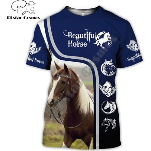 2022 Summer new Cool Hipster Men t-shirt Beautiful horse and rabbit 3D Printing Short sleeve T shirt Unisex Casual tops TX224