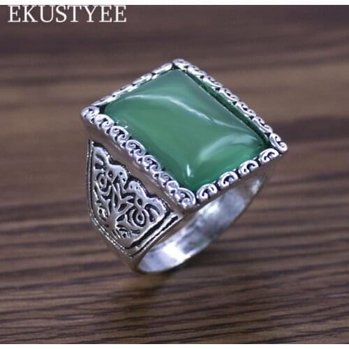 New Big Ring For Men Jewelry Square Rings Size 8-12 Ring Men Christmas Gifts