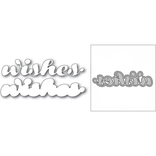 New Wishes Word Luscious Script 2020 Metal Cutting Dies for DIY Scrapbooking Decorative and Card Making Embossing Craft No Stamp