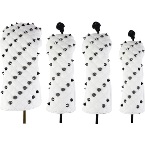 NRC Golf Headcovers PU Leather Golf Club Head Covers for Driver Fairway #3 #5 Hybrids Rescue Rivets for Men Women