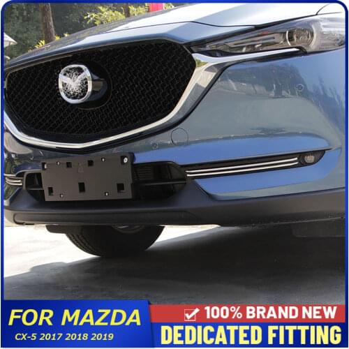 Fit For Mazda CX-5 CX5 2017 2018 2019 Stainess Steel Front Fog Light Trims Strips Cover Sticker