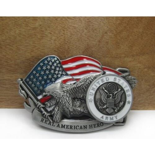 BuckleClub wholesale United states Army military belt buckle jeans gift belt buckle FP-03033 pewter finish 4cm width loop