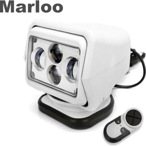 Marloo Small 7" 60w Wireless Remote Control lLED search light 360 Degree rotating for Truck Off-road Boat with magnet base
