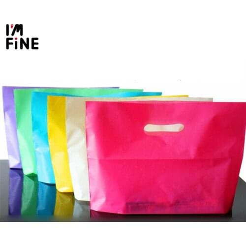 Blank Plastic Shopping Bags For Boutique Packaging, 50Pcs Custom logo plastic bags for Clothes/Gifts/Cosmetics box