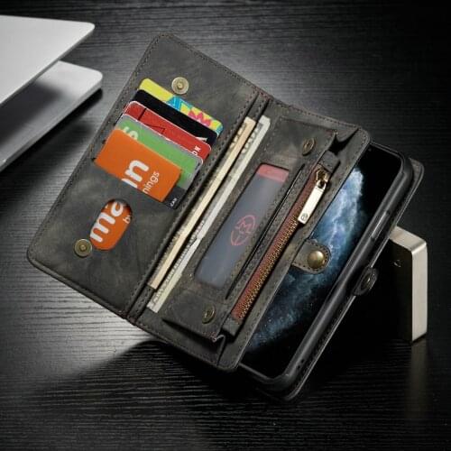 Luxury Case for Samsung Galaxy A51 A71 Note 20 10 Ultra S10 S20 S9 S8 S7 S6 A50 Plus Detachable Card Slots Wallet Magnetic Cover