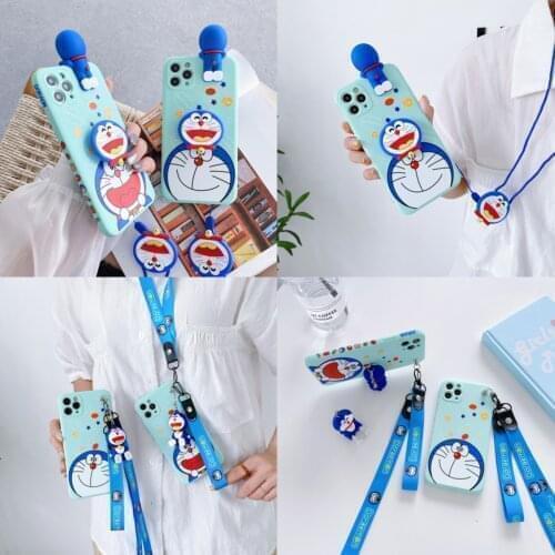 Cartoon For Xiaomi 11 Pro 10 T Pocophone M3 X3 Pro Case Grip Stand Holder Rope Case