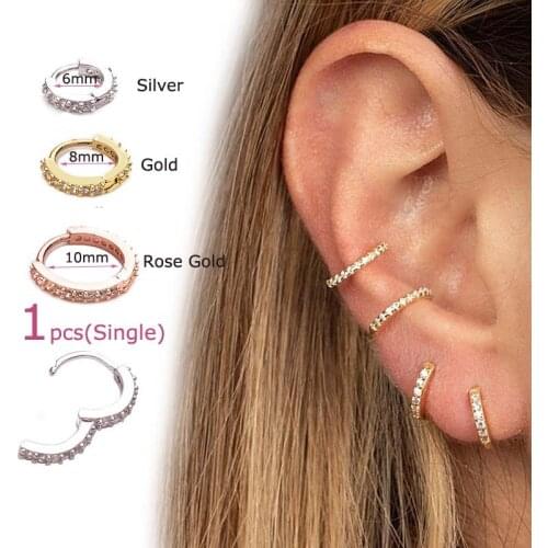 1pcs Mini Hoop Earrings Tragus Rook Lobe Auricle Helix Piercing 6mm 8mm 10mm